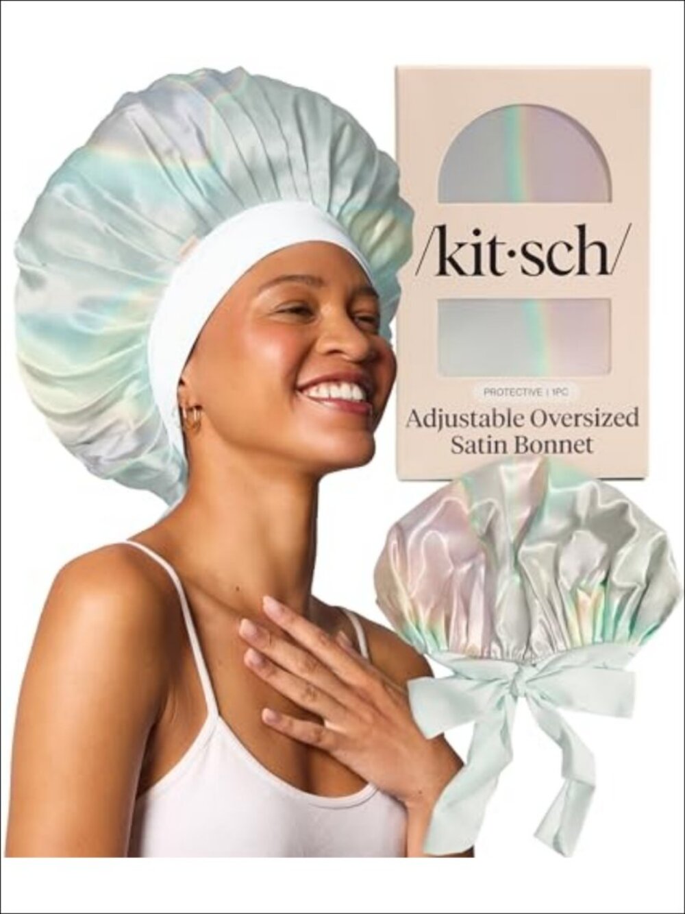 XL Adjustable Satin Sleep Bonnet Hair Accessory